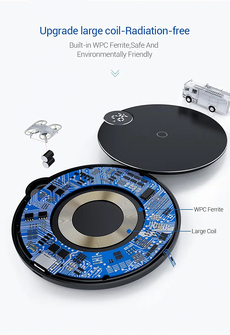 Baseus LED Digital Display Wireless Charger for iPhone X XR XS Max 8 Qi Wireless Fast Charger for Samsung Galaxy S10 Huawei P30 12