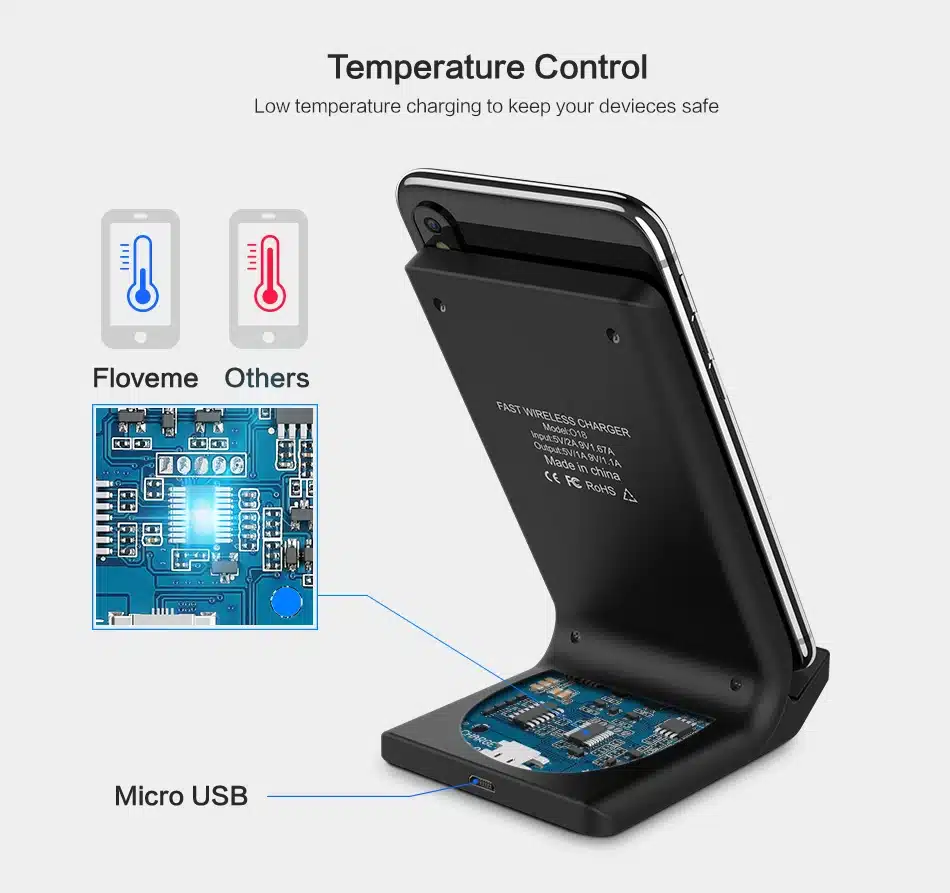 FLOVEME 10W Qi Wireless Charger For iPhone 8 X Xs For Samsung Galaxy S10 Plus S8 S9 S7 Edge Fast Charger Wireless Charging Dock 14