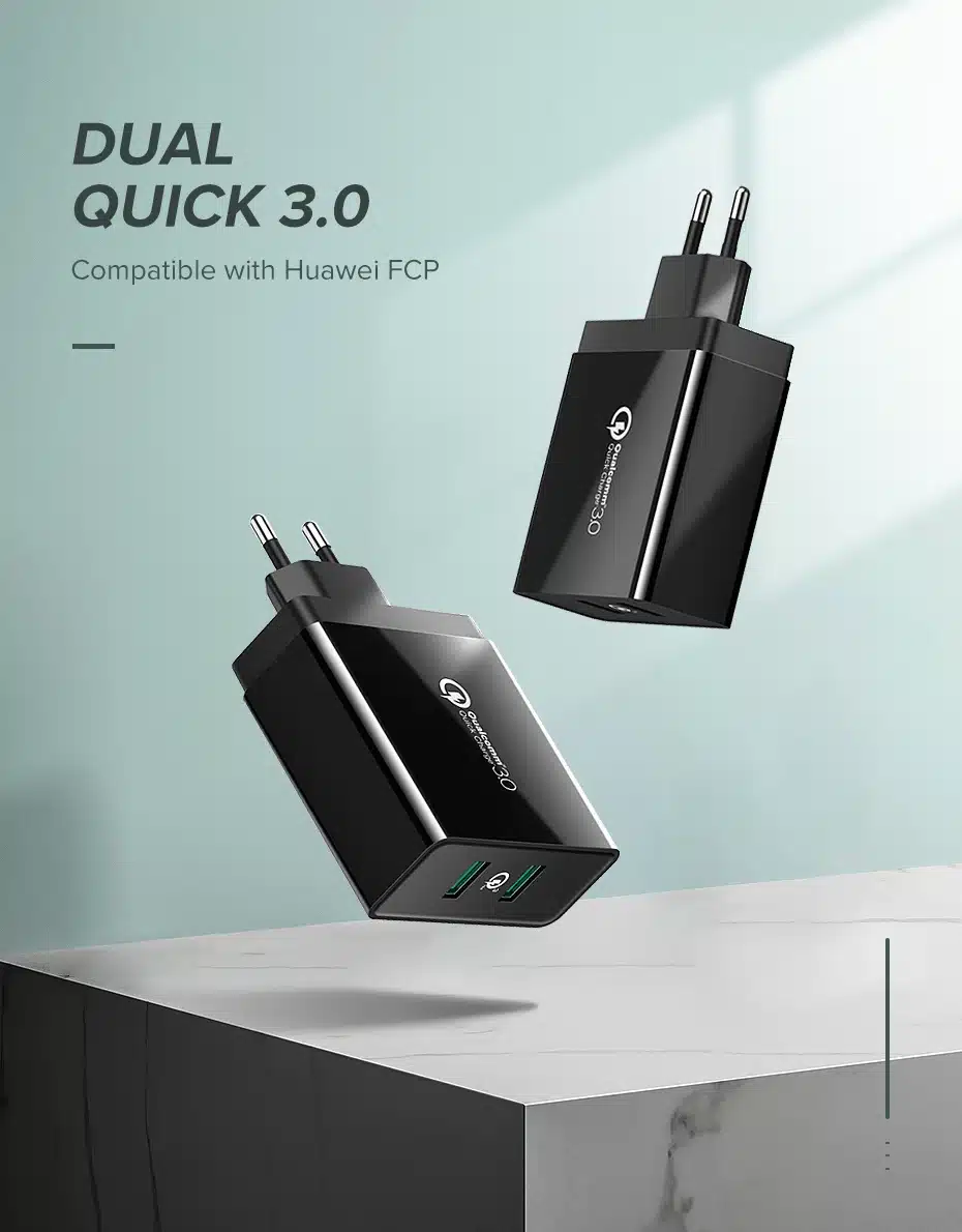 Ugreen Quick Charge 3.0 36W USB Charger for iPhone X 8 Fast QC 3.0 Charger for Samsung Galaxy s9 s10 Xiaomi mi 8 9 USB Charger 6