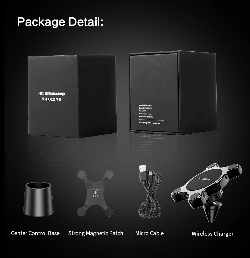 FLOVEME Car Mount Qi Wireless Charger For Samsung Galaxy S9 S10 S8 Note 9 Wireless Charging Car Phone Holder For iPhone XS MAX X 8