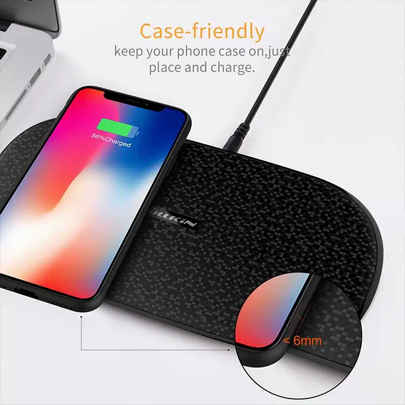 NILLKIN Fast Dual 2 in 1 Wireless Charger for Xiaomi 9 Mix 2S Qi Pad for Samsung Galaxy S10 5G S10+ S10e for iPhone XS Max Xr X 7