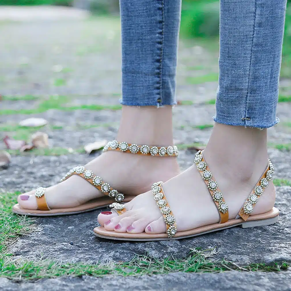 Women Sandals Gladiator 2019 Summer Casual Shoes Bohemia mujer Wedding Shoes Crystal feminina Ladies Flip Flops Beach Sandals 29