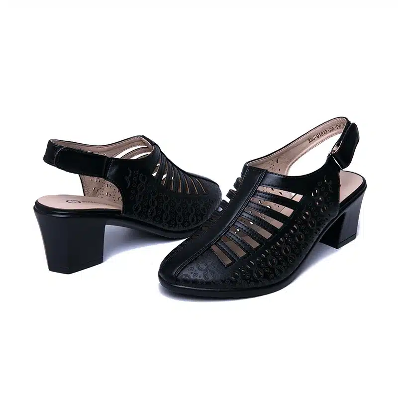 AIMEIGAO 2019 New Women Gladiator Sandals Summer Shoes Black Color Comfortable Heels Women Shoes Hollow out Shoes 24
