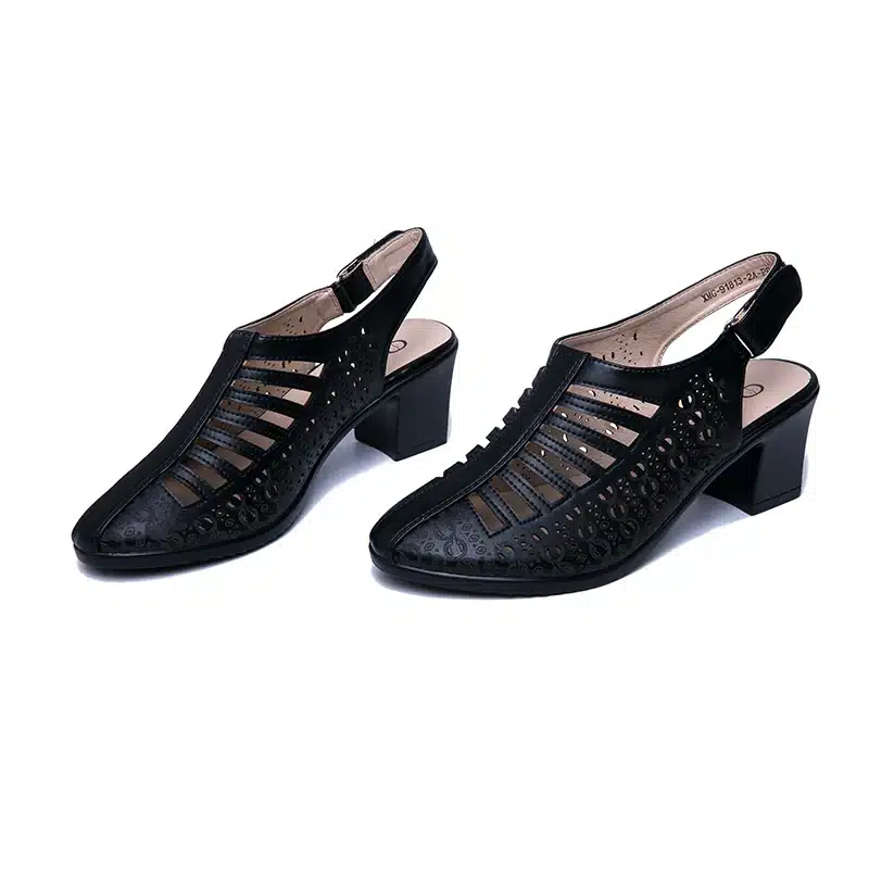 AIMEIGAO 2019 New Women Gladiator Sandals Summer Shoes Black Color Comfortable Heels Women Shoes Hollow out Shoes 26