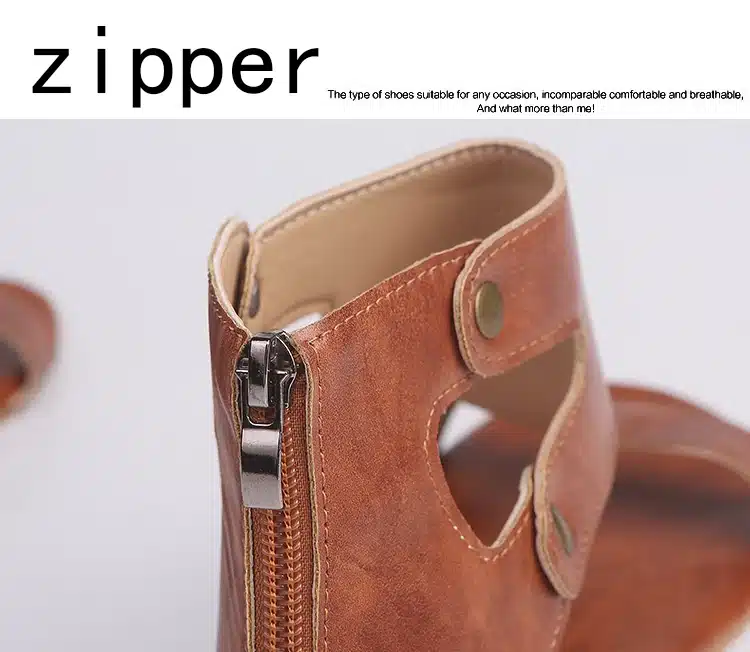 Women Sandals Soft PU Leather Gladiator Sandals Women Casual Summer Shoes Female Flat Sandals Zip Plu 35-43 Beach Shoes Women 5