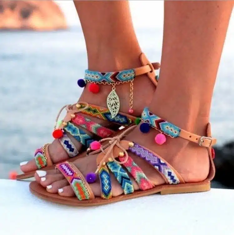2018 Beach Summer Flat Women Sandals Plus Size Fashion Gladiator Sandals Shoes Ladies Boho Woman Comfortable Footwear 2