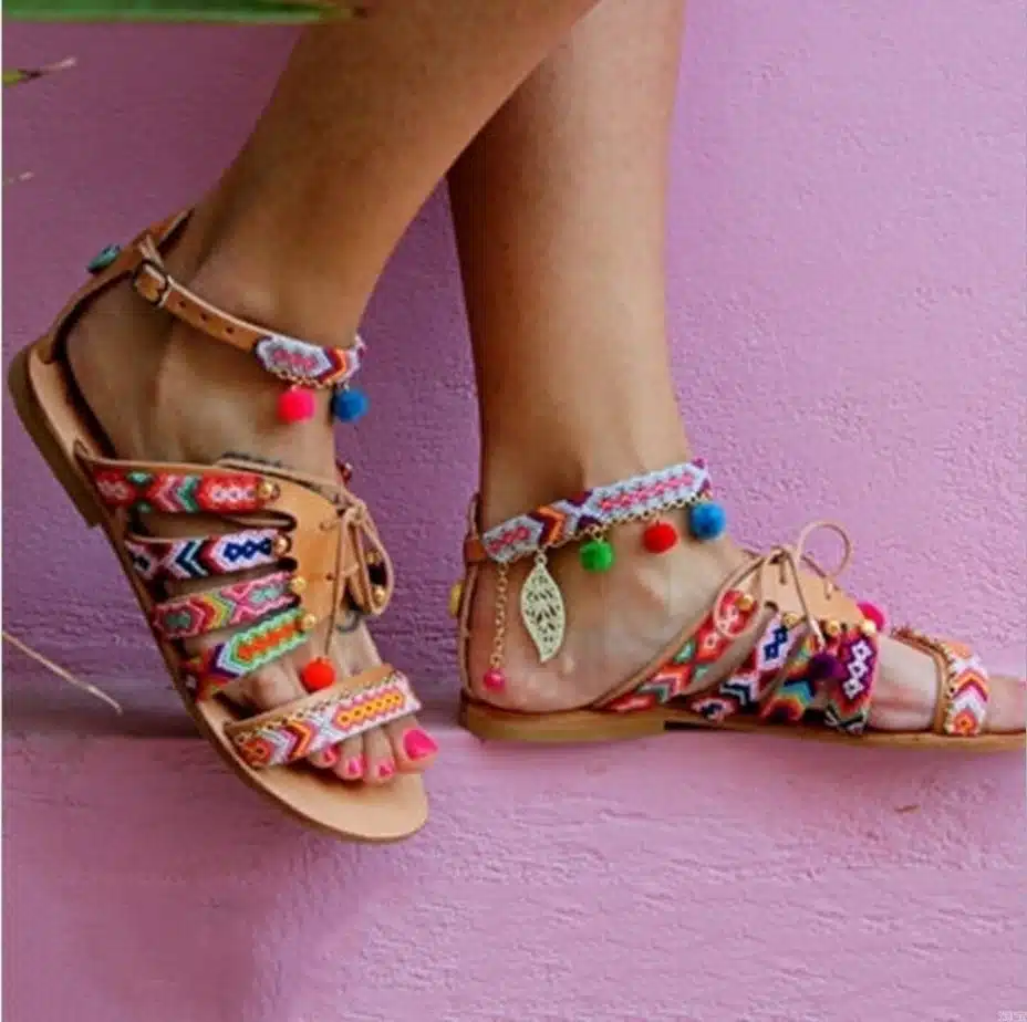 2018 Beach Summer Flat Women Sandals Plus Size Fashion Gladiator Sandals Shoes Ladies Boho Woman Comfortable Footwear 3