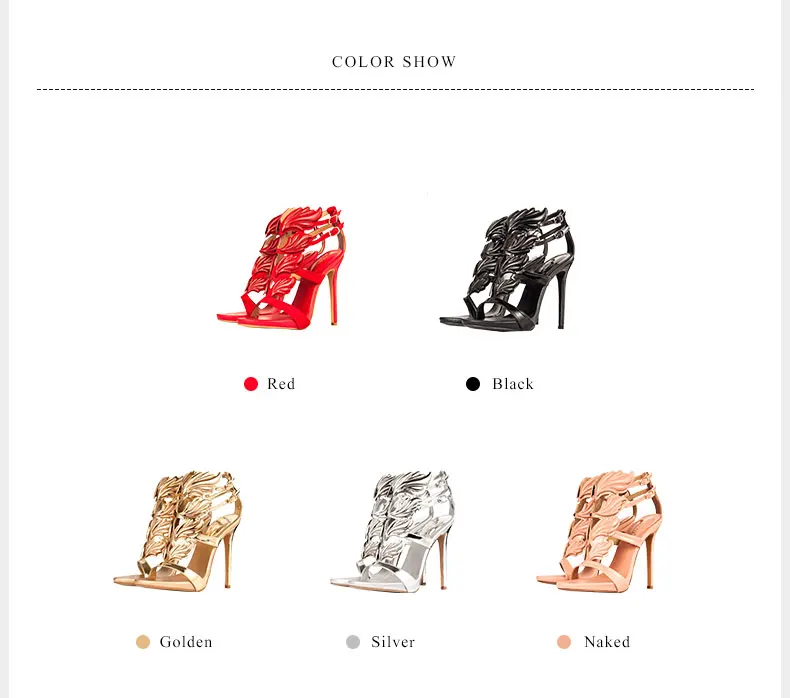Hot sell women high heel sandals gold leaf flame gladiator sandal shoes party dress shoe woman patent leather high heels 12