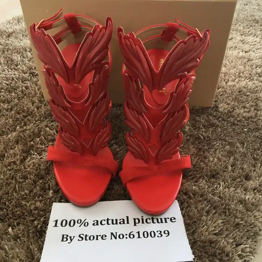 Hot sell women high heel sandals gold leaf flame gladiator sandal shoes party dress shoe woman patent leather high heels 31
