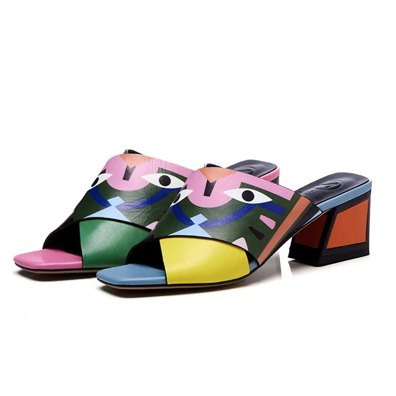 FEDONAS Women Sandals High Heels New Prints Summer Fashion Gladiator Genuine Leather Sandals Platform Shoes Woman Casual Slipper 12