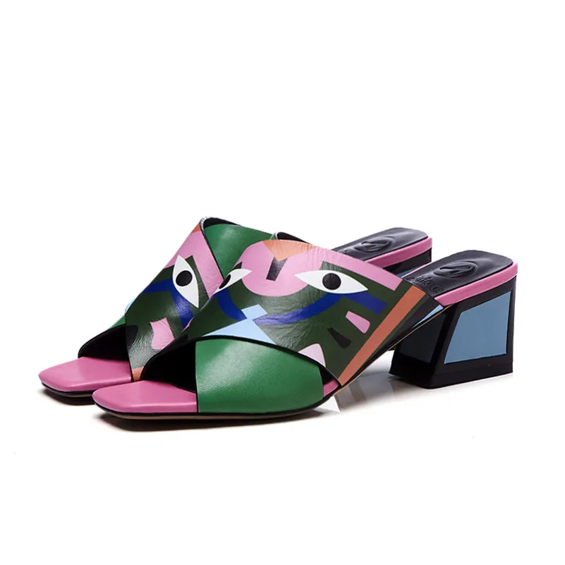 FEDONAS Women Sandals High Heels New Prints Summer Fashion Gladiator Genuine Leather Sandals Platform Shoes Woman Casual Slipper 13
