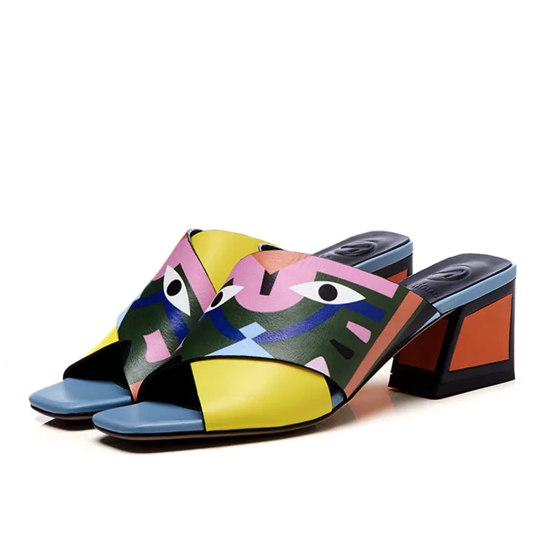 FEDONAS Women Sandals High Heels New Prints Summer Fashion Gladiator Genuine Leather Sandals Platform Shoes Woman Casual Slipper 14