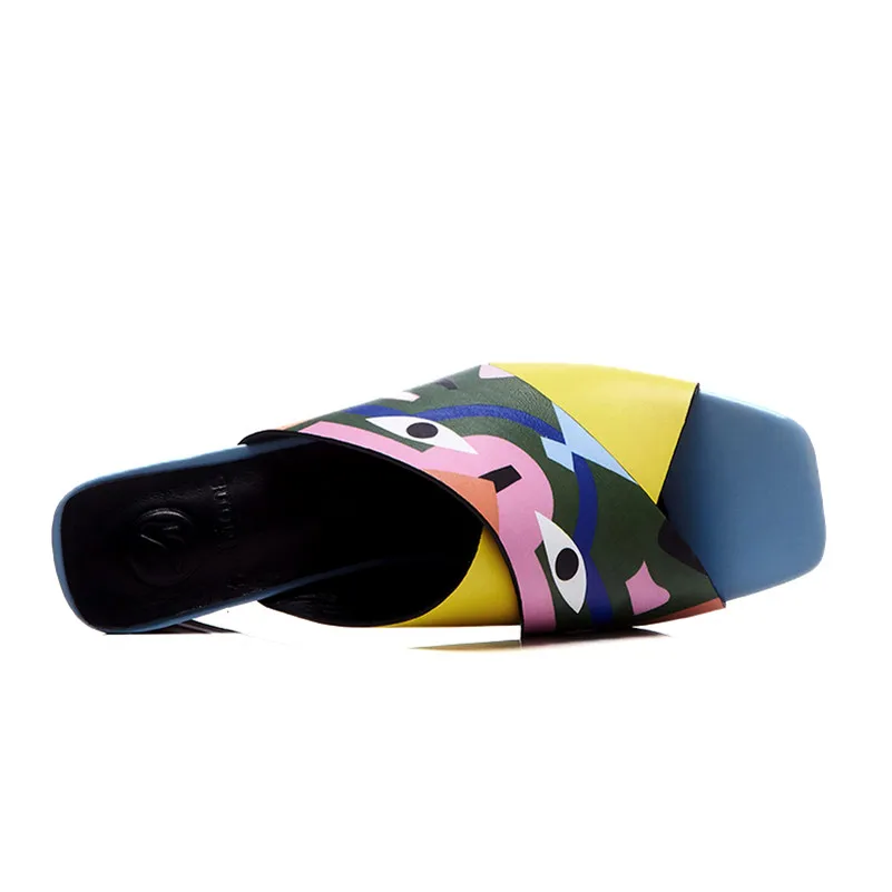 FEDONAS Women Sandals High Heels New Prints Summer Fashion Gladiator Genuine Leather Sandals Platform Shoes Woman Casual Slipper 15