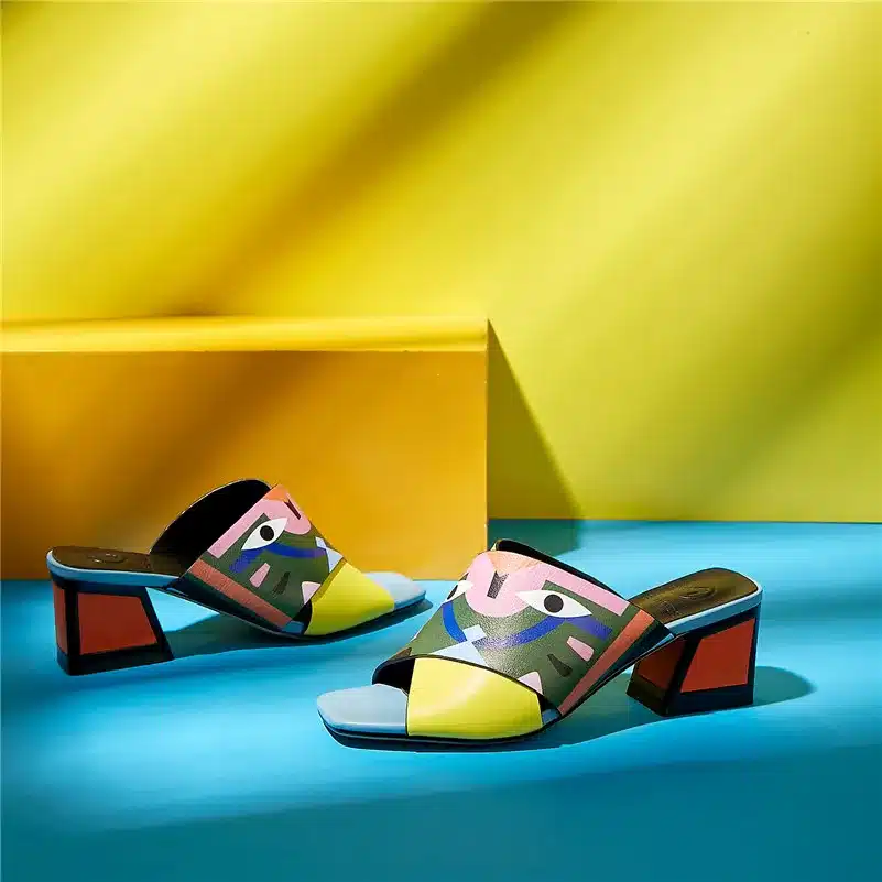 FEDONAS Women Sandals High Heels New Prints Summer Fashion Gladiator Genuine Leather Sandals Platform Shoes Woman Casual Slipper 21