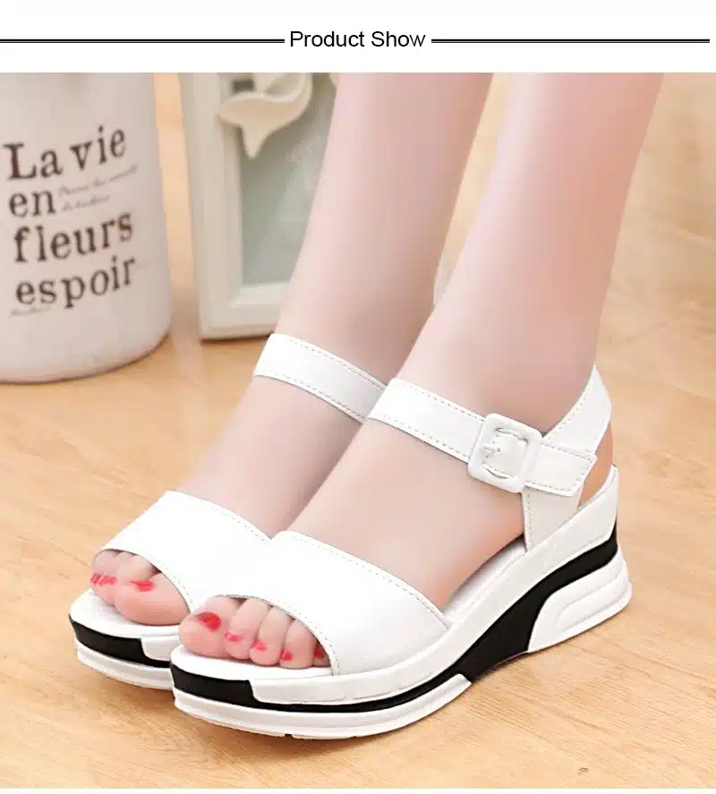 2017 Summer shoes woman Platform Sandals Women Soft Leather Casual Open Toe Gladiator wedges Women Shoes zapatos mujer X6 2
