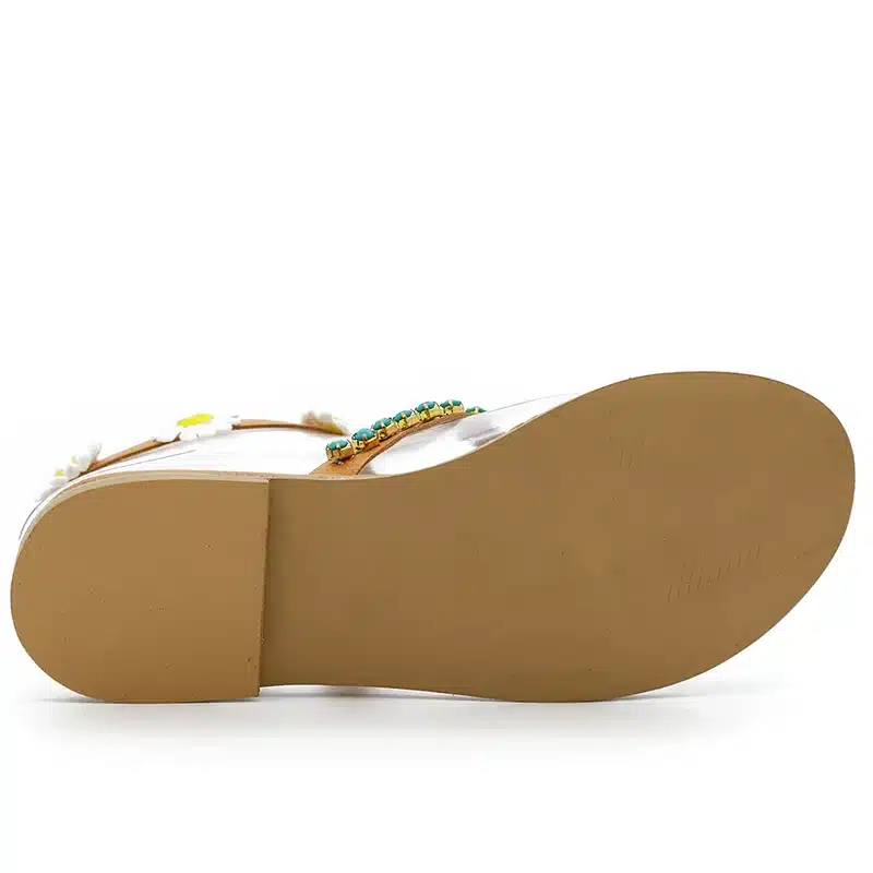 Summer Women Shoes Flat Heels Gladiator Sandals Fashion Female Comfortable Sweet Flowers Boho Beach Sandals Plus Size 35-44 22