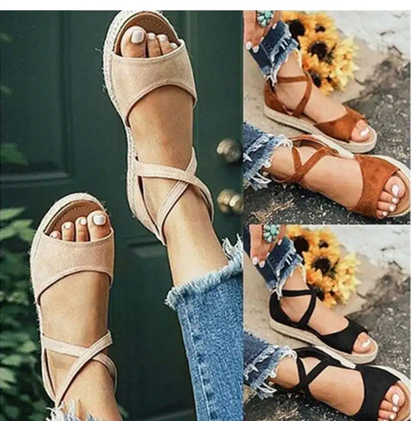 Shoes Woman Sandals Flat Flock Gladiator Sandals Women Peep Toe Platform Roman Platform Shoes For Women Sandalia Feminina 14