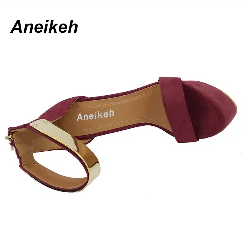 Aneikeh Ankle Strap Heels Platform Sandals Party Shoes For Women Wedding Pumps 16cm High Heels Sequined Gladiator Sandals Black 17