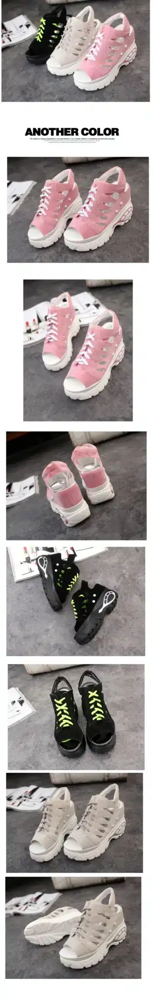Women Sandals 2019 Casual Rome Summer Shoes Fashion Hollow wedges Lace-Up Gladiator Sandals Women High Heel Sandals SIZE 34-39 3