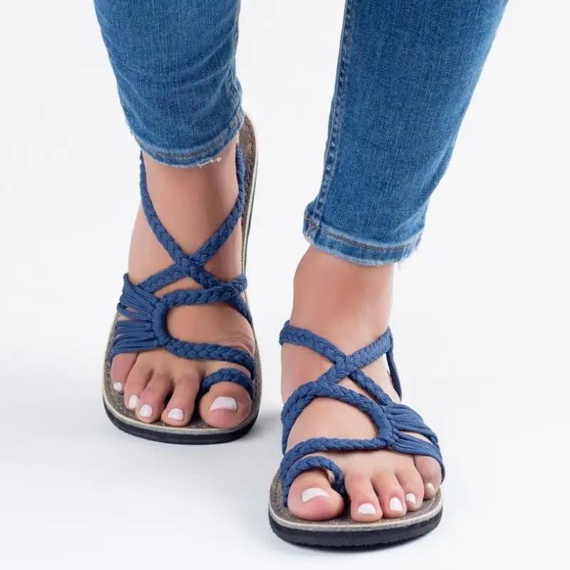 Retro Gladiator Sandals For Women Flat Sandals Bohemia Slip-on Flip Flops Beach Shoes Female Slides Rome Shoes Sandalia Feminina 29