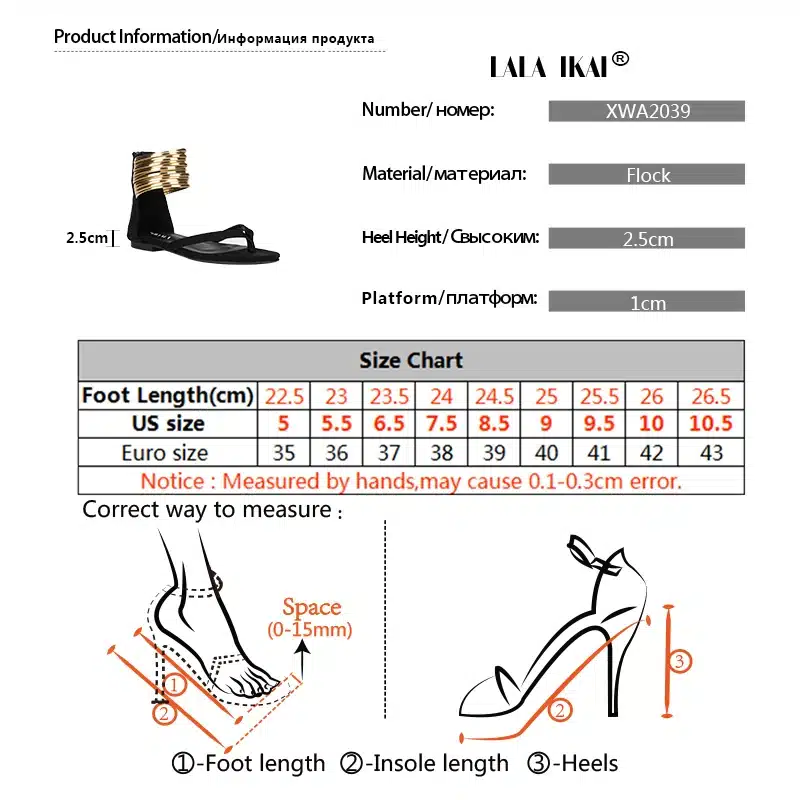 LALA IKAI Summer Flat Sandals Gladiator Flip Flops Narrow Band Women Sandals 2018 New Summer Women Shoes 014A2039 -49 11
