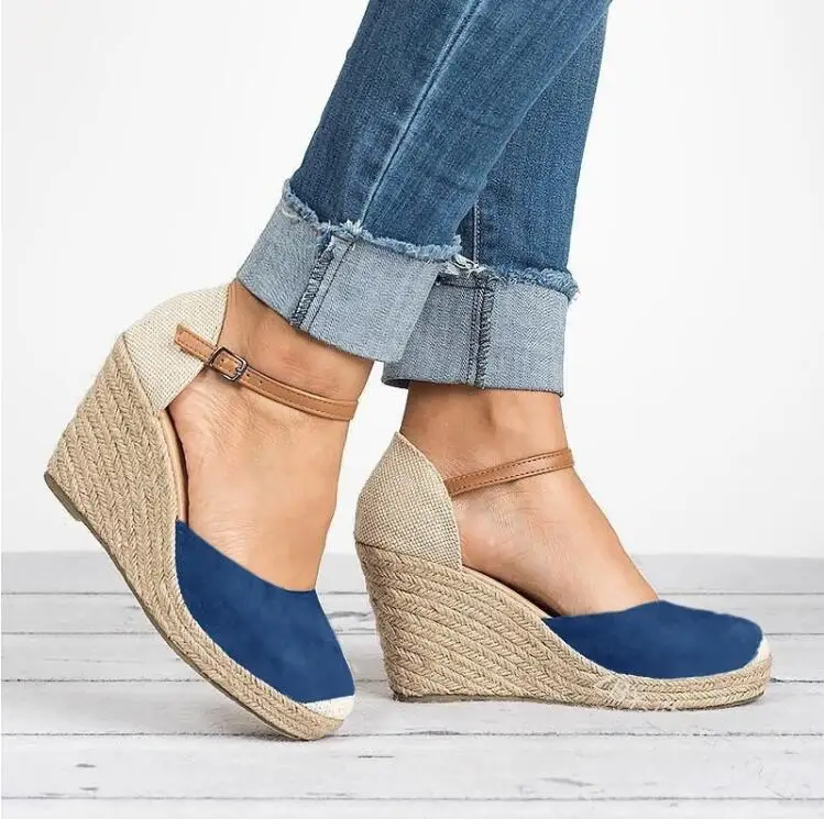 Summer Gladiator Sandals Women High Heels Wedges Espadrille Shoes Ladies Buckle Strap Platform Pumps Big Size Sandalias Mujer 3