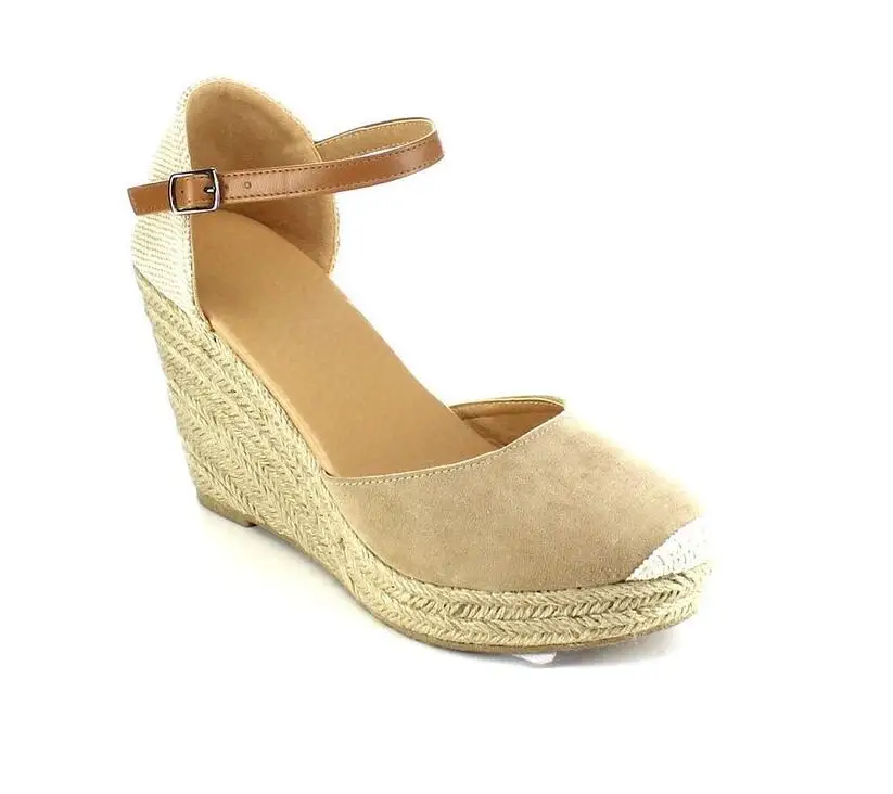 Summer Gladiator Sandals Women High Heels Wedges Espadrille Shoes Ladies Buckle Strap Platform Pumps Big Size Sandalias Mujer 8