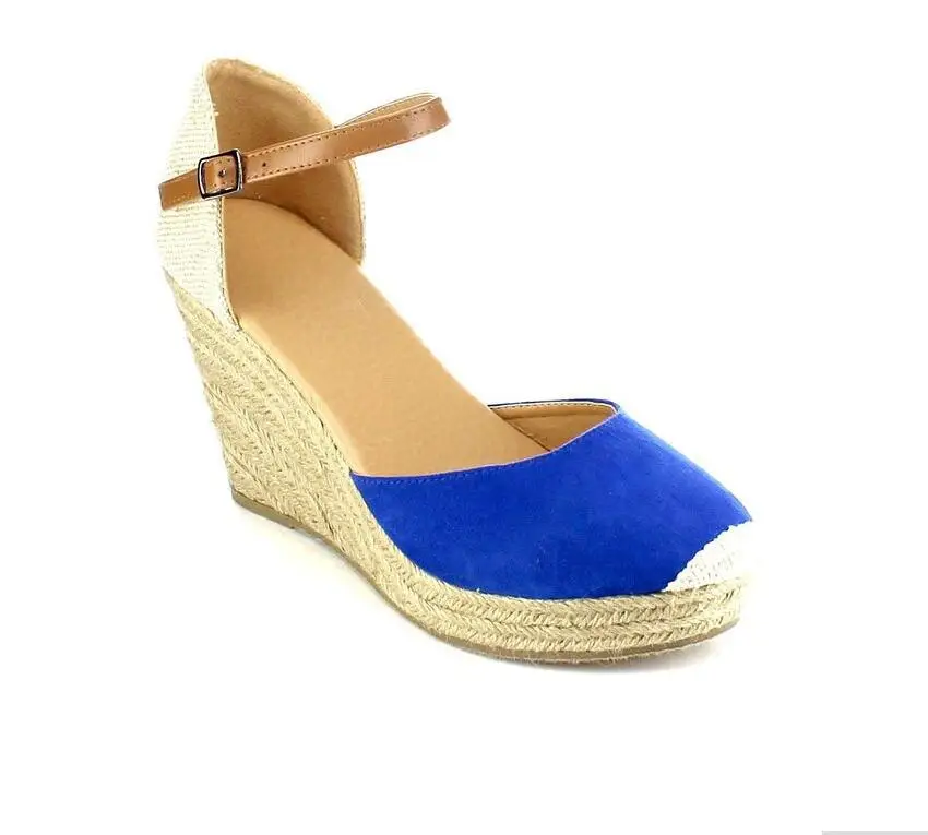 Summer Gladiator Sandals Women High Heels Wedges Espadrille Shoes Ladies Buckle Strap Platform Pumps Big Size Sandalias Mujer 9
