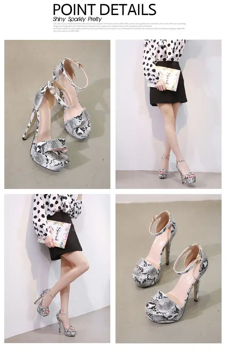 Aneikeh 2019 Serpentine Platform High Heels Sandals Summer Sexy Ankle Strap Open Toe Gladiator Party Dress Women Shoes Size 4- 9 19