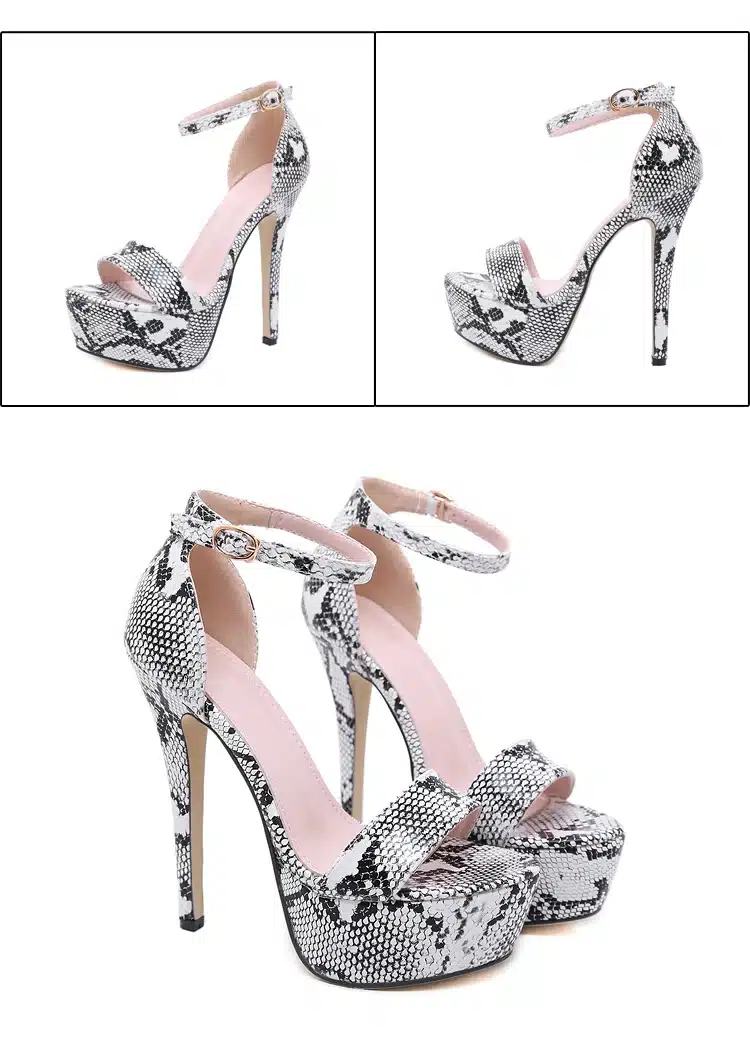 Aneikeh 2019 Serpentine Platform High Heels Sandals Summer Sexy Ankle Strap Open Toe Gladiator Party Dress Women Shoes Size 4- 9 22