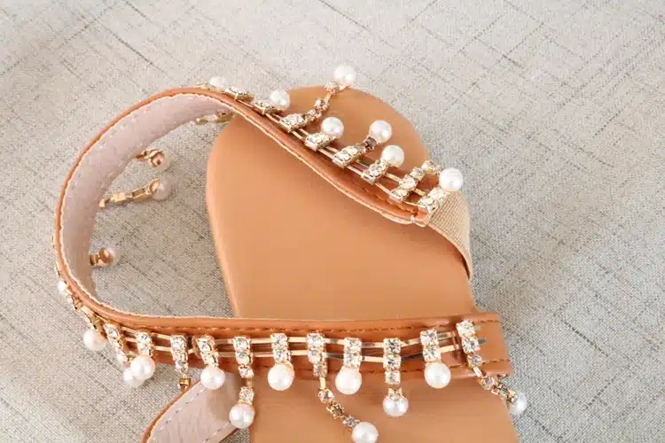 Women sandals summer shoes flat pearl sandals comfortable string bead slippers women casual sandals size 34 - 43 24