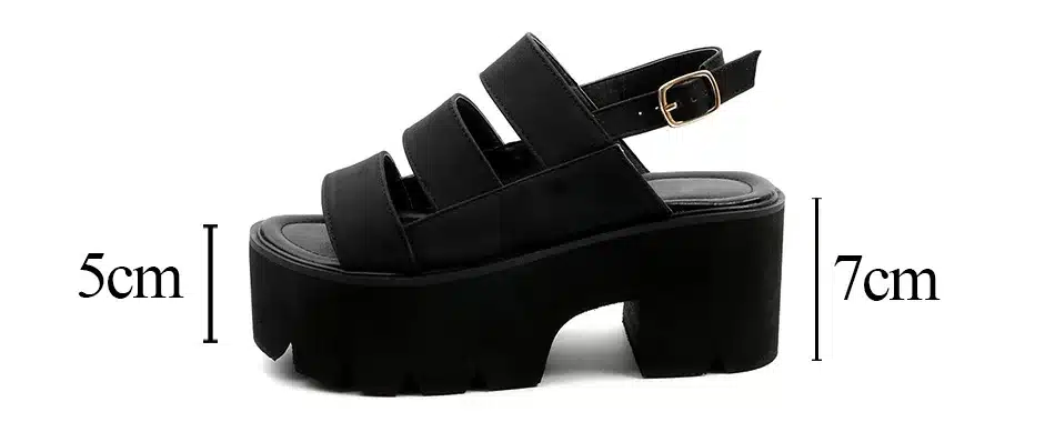 Gdgydh Rome Style Ankle Wrap Fashion Women Sandals 2019 New Summer Ladies Platform Shoes Woman Casual Shoes Black Comfortable 7