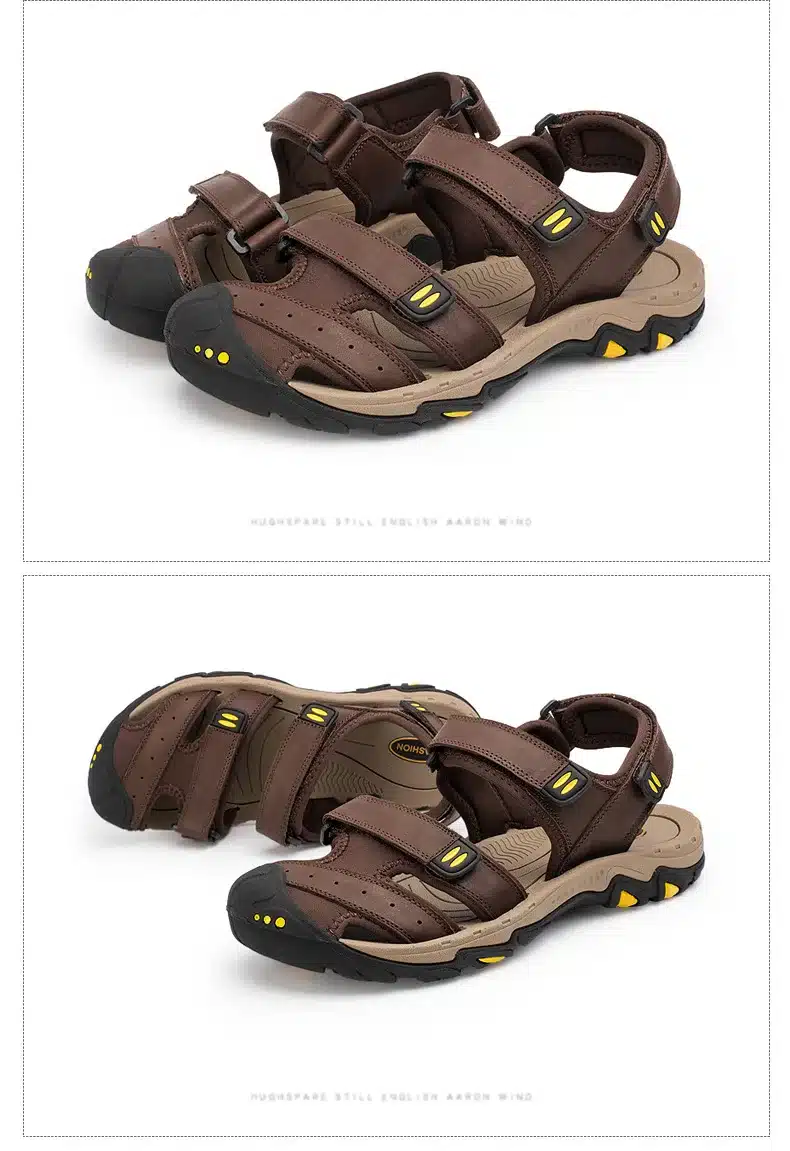 DEKABR New Fashion Summer Shoes Cow Leather Men Sandals Mens Casual Shoes Non-slip Rubber Soles Beach Shoes Plus Size 38 ~ 47 19