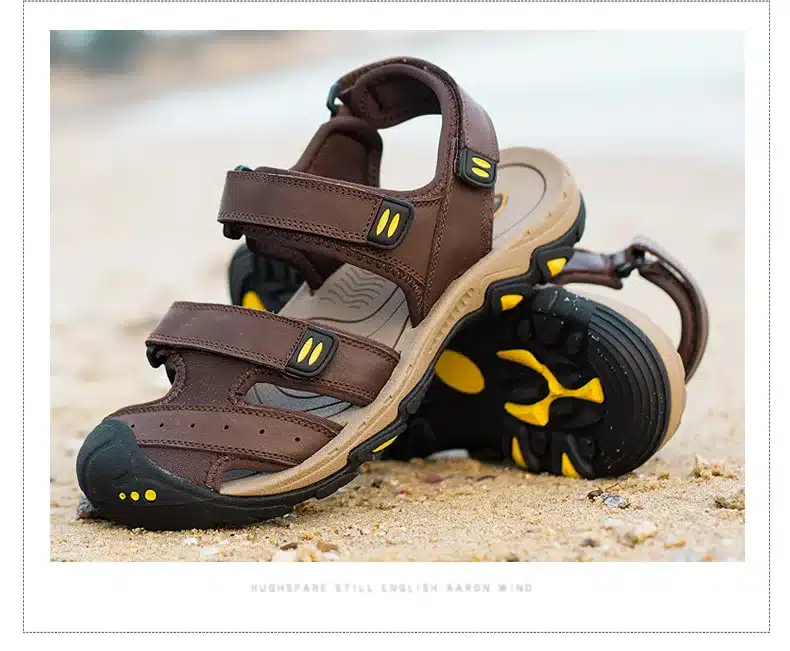 DEKABR New Fashion Summer Shoes Cow Leather Men Sandals Mens Casual Shoes Non-slip Rubber Soles Beach Shoes Plus Size 38 ~ 47 23