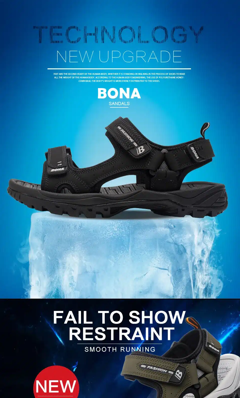 BONA New Classics Style Men Sandals Outdoor Walking Summer Shoes Anti-Slippery Beach Shoes Men Comfortable Soft Free Shipping 11