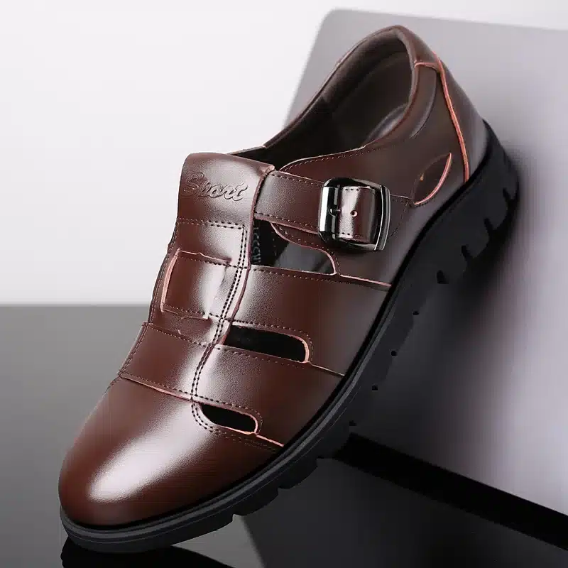 Men Sandals Genuine Leather Sandals Men Outdoor Casual Men Leather Sandals For Men Beach Shoes Roman Shoes Plus Size 38-47 5