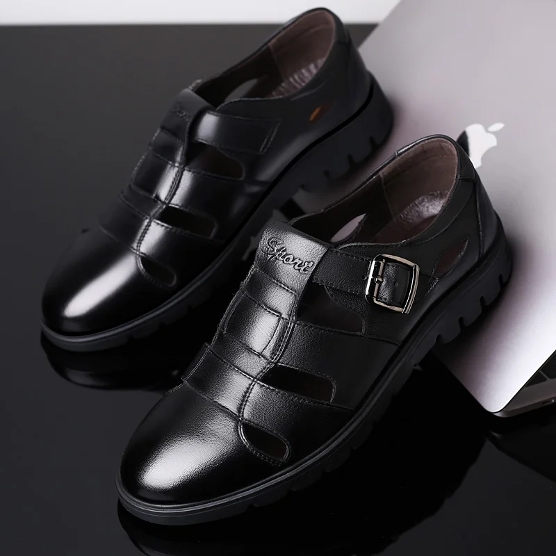 Men Sandals Genuine Leather Sandals Men Outdoor Casual Men Leather Sandals For Men Beach Shoes Roman Shoes Plus Size 38-47 8