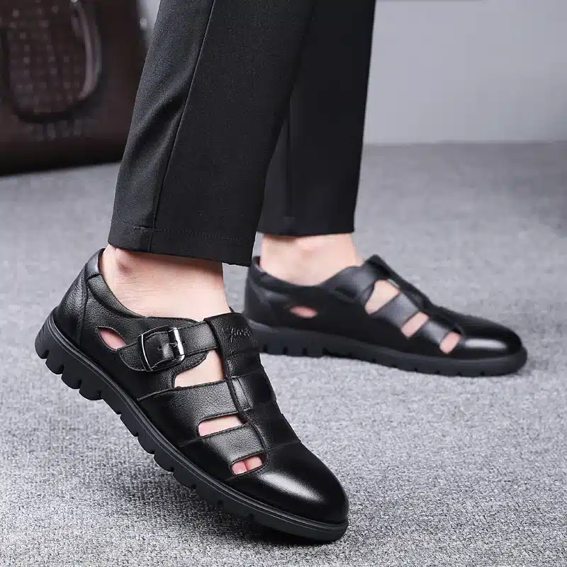 Men Sandals Genuine Leather Sandals Men Outdoor Casual Men Leather Sandals For Men Beach Shoes Roman Shoes Plus Size 38-47 12