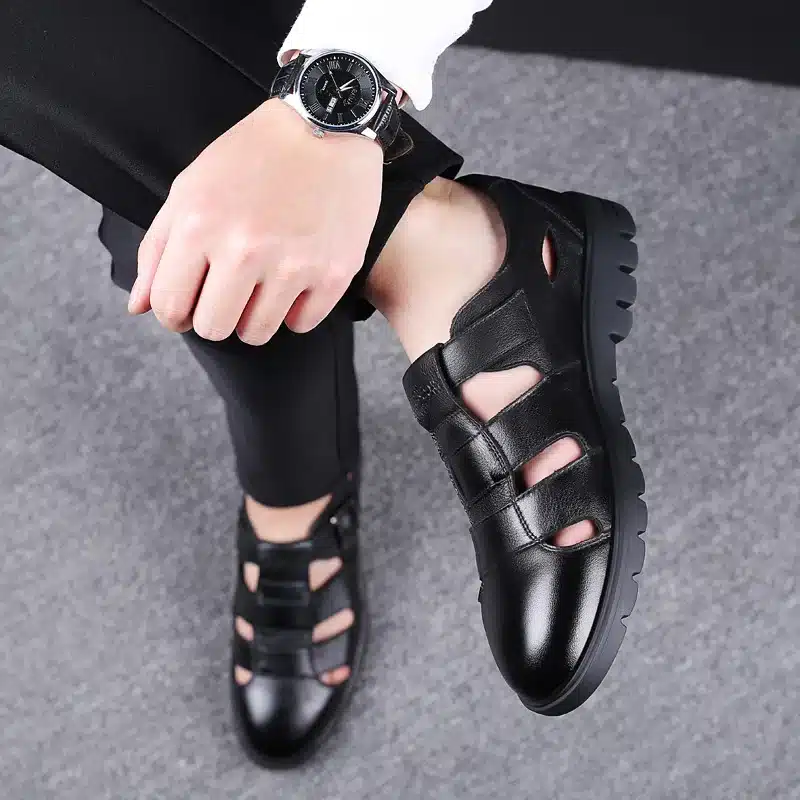 Men Sandals Genuine Leather Sandals Men Outdoor Casual Men Leather Sandals For Men Beach Shoes Roman Shoes Plus Size 38-47 13