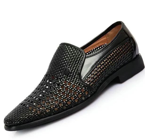 Dad Summer sandals breathable shoes sandals for Middle-aged mens shoes cut-outs shoes slip on mens leather sandals AD-02 3