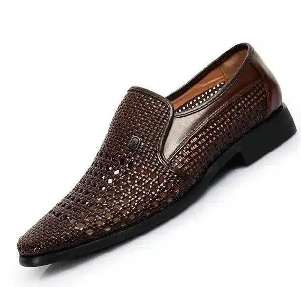Dad Summer sandals breathable shoes sandals for Middle-aged mens shoes cut-outs shoes slip on mens leather sandals AD-02 4
