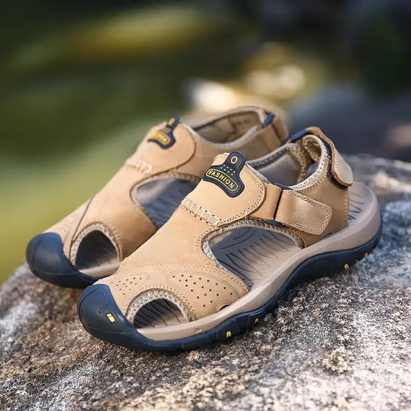 Men Sandals Genuine Split Leather Men Beach Roman Sandals Brand Men Casual Shoes Flip Flops Men Slippers Sneakers Summer Shoes 18