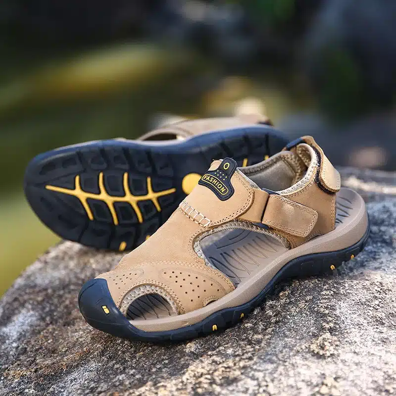 Men Sandals Genuine Split Leather Men Beach Roman Sandals Brand Men Casual Shoes Flip Flops Men Slippers Sneakers Summer Shoes 19