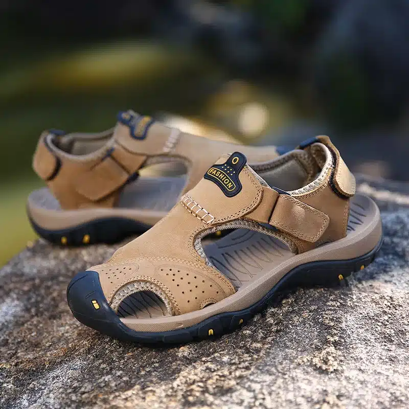 Men Sandals Genuine Split Leather Men Beach Roman Sandals Brand Men Casual Shoes Flip Flops Men Slippers Sneakers Summer Shoes 20