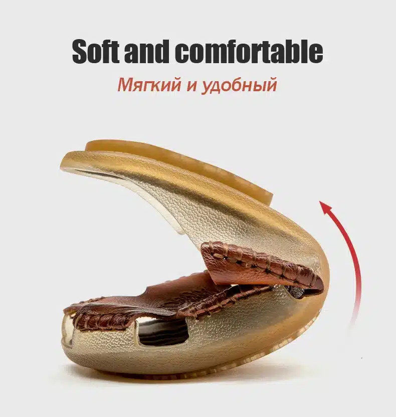 Summer Breathable Men's Sandals Soft Leather Casual Shoes Comfortable Flats Man slippers Roman Style Beach Sandals 8