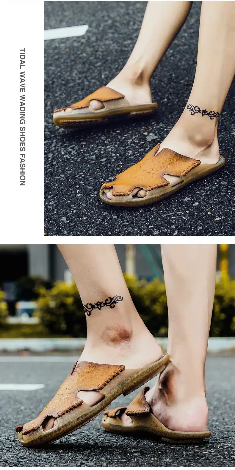 Summer Breathable Men's Sandals Soft Leather Casual Shoes Comfortable Flats Man slippers Roman Style Beach Sandals 11