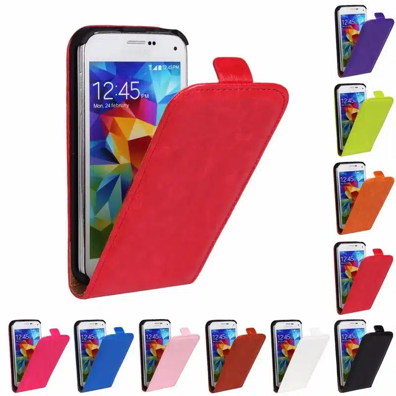 NFH Crazy Horse Leather NEO Case For Samsung S2 S3 S4 S5 Flip Vertical with Magnetic Clasp Silicon Back Case On S3 Mini S5Mini 6