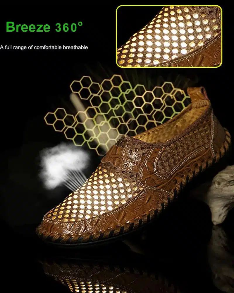 YIGER New Men Net Shoes Genuine Leather Summer Casual Men Sandals Men Loafers shoes Lazy Style Breathable Large Size 38-48 0060 3