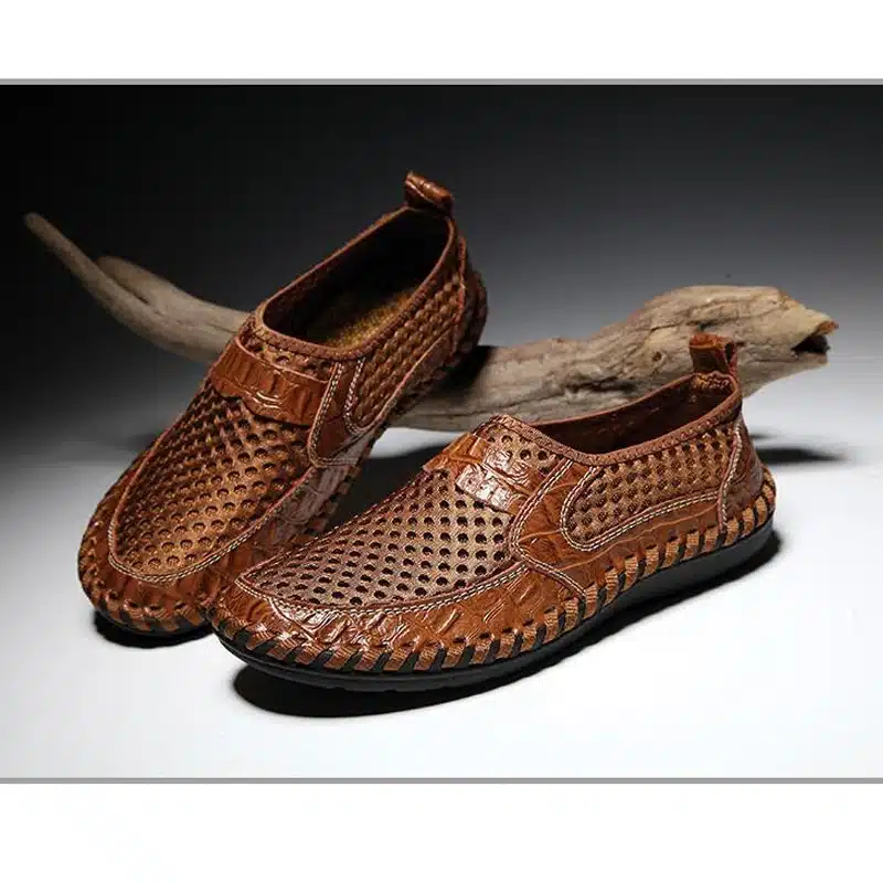 YIGER New Men Net Shoes Genuine Leather Summer Casual Men Sandals Men Loafers shoes Lazy Style Breathable Large Size 38-48 0060 13