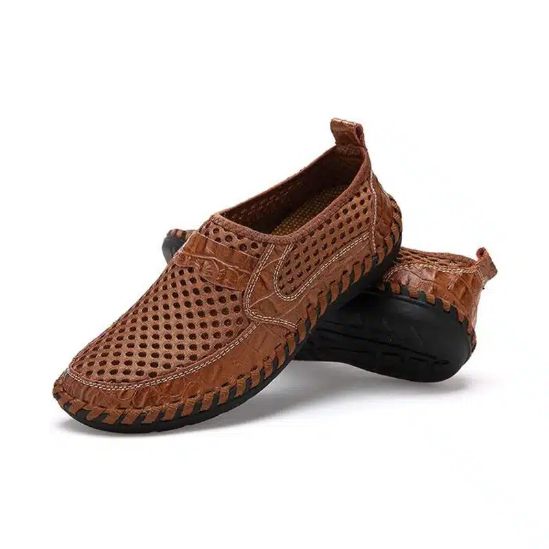 YIGER New Men Net Shoes Genuine Leather Summer Casual Men Sandals Men Loafers shoes Lazy Style Breathable Large Size 38-48 0060 16